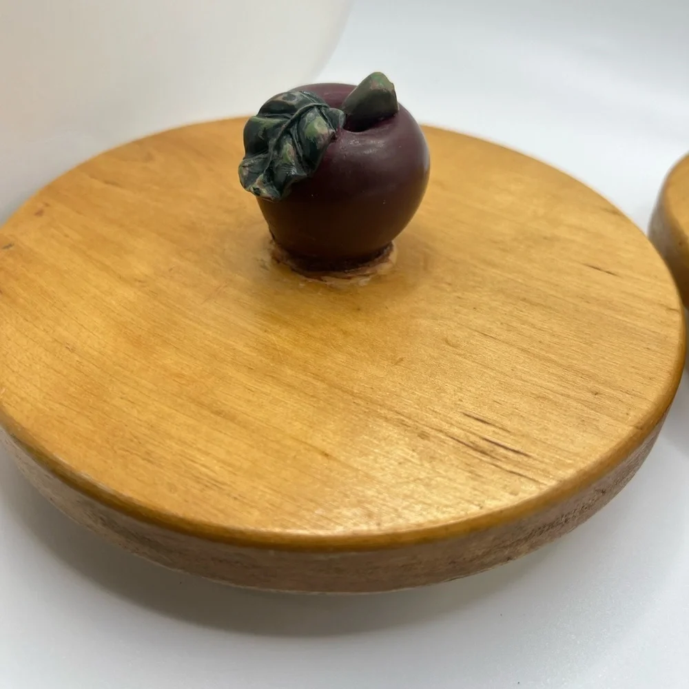 Vintage 90’s Country Apple Green Spongeware Stoneware Crocks/Canisters-set of 2
